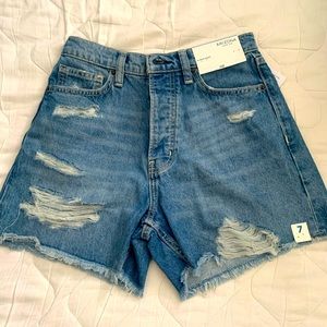 High rise, medium wash Jean shorts